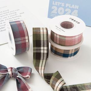 Ruban à carreaux style britannique fait main en polyester pour la décoration de bandeaux et pinces à cheveux, sangle et ruban uniques pour vêtements DIY, cadeau - Product Image 1
