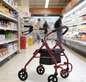 Déambulateur robuste à cadre en acier avec roues pour adultes, déambulateur avec siège, aide à la marche pour personnes âgées - Product Image 1