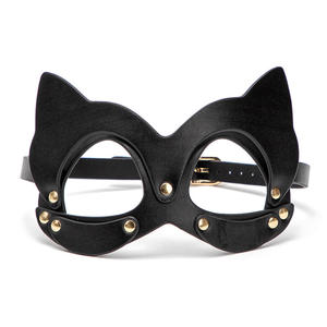 Máscara de Ojos de Cuero para Cosplay, Arnés Facial para Hombres y Mujeres, Ropa Fetiche, Juego de Roles en Clubes Sexuales, Equipo de Restricción y Bondage, Máscara de Ojos de Gato con Correa - Product Image 4