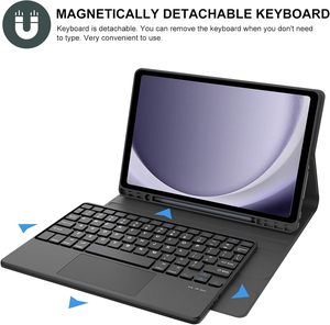 <span class=keywords><strong>Slim</strong></span> Folio Bìa Từ Có Thể Tháo Rời Trackpad Bàn Phím Không Dây Trường Hợp Đối Với <span class=keywords><strong>Samsung</strong></span> Galaxy Tab A11 Cộng Với 2025 A9 Cộng Với 11Inch 2023 - Product Image 3