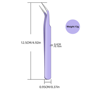 Pinzette per ciglia in acciaio inossidabile di alta qualità all'ingrosso pinzette per extension per ciglia a punta strumento di piegatura per ciglia personalizzato - Product Image 5