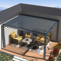 Toldo de pérgola de aluminio motorizado con persianas, impermeable, para exteriores, puente, arcos, cenadores, Kit de Gazebo hecho duradero