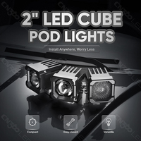 Projecteur LED puissant 20W de 2 pouces, type Cube Pod, pour véhicules tout-terrain, feux de circulation et feux de recul pour voitures et camions
