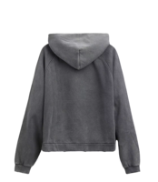 Sweat à capuche personnalisé pour homme, 400 g/m², gris délavé, coupe ample, 100 % coton, poche pochette, impression sérigraphique, molleton bouclette, surdimensionné