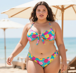 OEM tùy chỉnh in logo đồ bơi sang trọng cộng với kích thước Sexi tắm phù hợp với 2xl-5xl phụ nữ 'đồ bơi bikini nhà sản xuất - Product Image 5