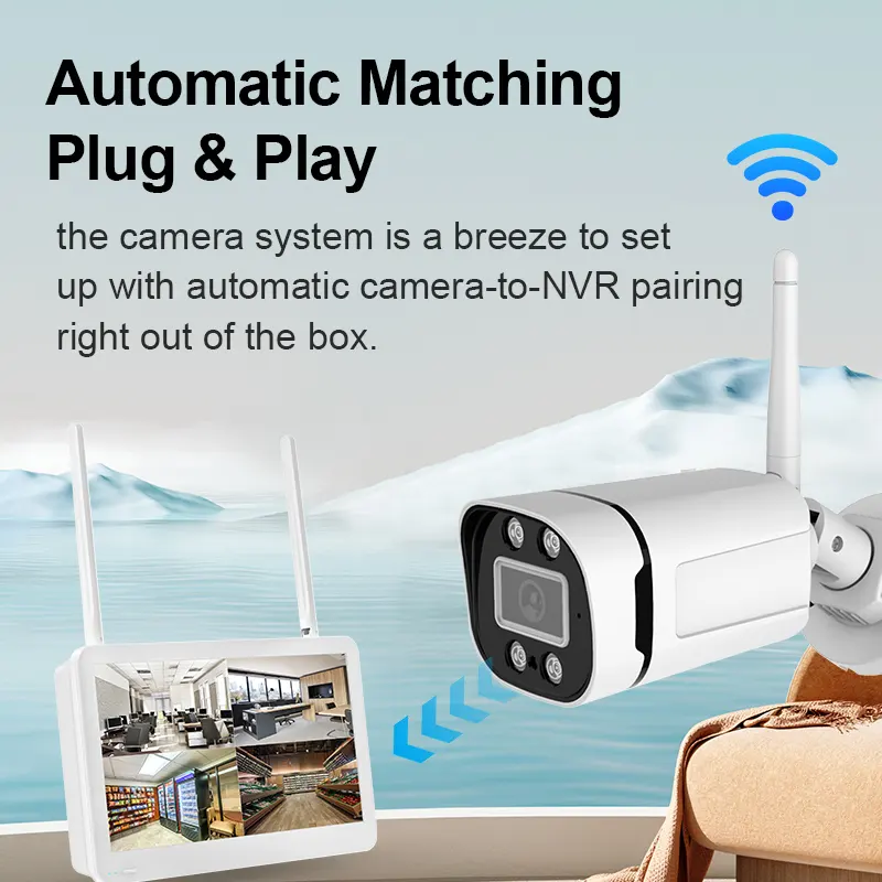 wifi display-kit 8 kanal 1080p cctv ip sicherheit zuhause drahtlose kamera sicherheitssystem nrv-kit für zuhause im freien