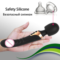 AOLAN Doppelkopf AV-Stab Großer Leistungsstarker Vibrator mit Doppelmotor Silikon-Stab G-Punkt-Massagegerät 10-fach Vibrator für Paare Stimulator