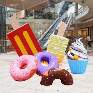 Açık dev dondurma konileri heykel fiber cam heykel için parti dekorasyon kek heykel dekorasyon - Product Image 4