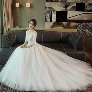 Vestido de boda elegante de encaje antiestático, alta calidad, 2023