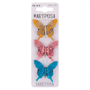 Ilan Mariposa Con Pinza 8Cm Multicolor Fermaglio per Capelli a Farfalla Accessorio Moda - Product Image 1