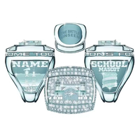 Bague de championnat sportif personnalisable Bague de mode en alliage de zinc Nom personnalisé Logo Princess Cut Celebrate School Class