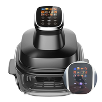 Friteuse à air numérique 1500W, design moderne, carrée, en verre, 4L, antiadhésive, compatible lave-vaisselle, contrôle numérique, protection contre la surchauffe, sans huile, panier unique