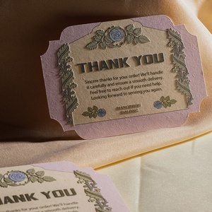 Carte de remerciement personnalisée découpée sur mesure avec étiquette en papier et enveloppes, papier de qualité supérieure, ensemble de papeterie personnalisée - Product Image 1