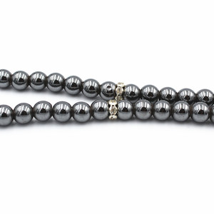 Cuentas de piedra Natural de <span class=keywords><strong>hematita</strong></span> Tasbih, cuentas de borla de ágata y <span class=keywords><strong>hematita</strong></span> para oración, Rosario, 99 cuentas de 6mm - Product Image 5