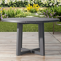 Table de salle à manger ronde en aluminium moderne pour l'extérieur, résistante à la rouille, 4 places, pour patio et banquets