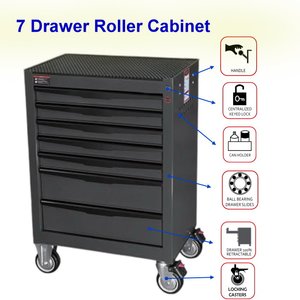 7 Drawer Roller Cabinet <b>with</b> <b>Wheel</b> <b>Locks</b> OEM - Product Image 3