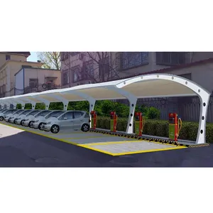 China suppliers tensile structure membranes carport PVDF tarpaulin awning car tent garage sunshade waterproof parking shed