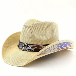 USA Hard Straw <b>Hat</b> Men Women Party Use Paper Straw Cowboy <b>Hats</b> - Product Image 3