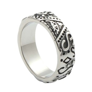 Anillo de Acero Inoxidable Plateado Retro para Hombre, Diseño Geométrico, Estilo Punk, Joyería de Moda, Regalo - Product Image 2