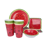 Service de table en mélamine incassable aux fruits tropicaux et à la pastèque de style américain vaisselle