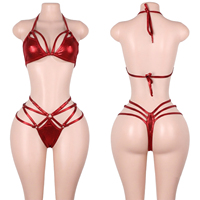 Tenues de danse exotiques scintillantes deux pièces pour femmes, ensembles de lingerie, hauts de bikini éclatants, culottes string, tenues de club et de festival – Vente directe fournisseur