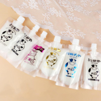 Sachets souples personnalisés en plastique pour liquides 100ml 200ml, avec bec verseur, pour jus, gelée et boissons
