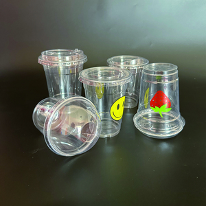 Logotipo personalizado impreso claro PP inyección vasos de plástico con tapas desechables para jugo burbuja té de la leche batido - Product Image 4