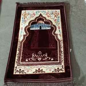 Prix usine arabe musulman tapis de prière doux en peluche portable personnalisable hommes et femmes tapis couleur unie <span class=keywords><strong>couverture</strong></span> de prière - Product Image 3