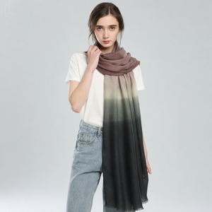 Color Block Ombre Scarf Women Vintage Gradient Two Tone <b>Shawl</b> <b>Wrap</b> Soft Warm Lightweight Long Scarves with Eyelash Fringe - Product Image 2