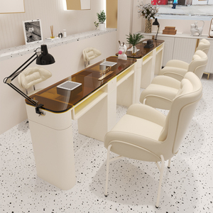 Mesa <span class=keywords><strong>de</strong></span> Manicura Profesional para Salón <span class=keywords><strong>de</strong></span> Belleza con Lámpara y Almacenamiento para Técnicos <span class=keywords><strong>de</strong></span> Uñas - Product Image 2