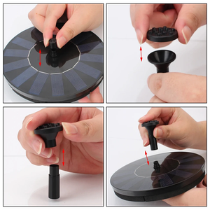 शानदार गोल सौर ऊर्जा संचालित उद्यान पूल फ्लोटिंग फाउंटेन पंप पंप 4-नोजल पक्षी स्नान - Product Image 6