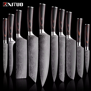 7 pulgadas <span class=keywords><strong>Santoku</strong></span> 7cr17 profesional de acero inoxidable cuchillo de chef japonés con mango de palo de rosa helicóptero salmón corte de cuchillo de cocina - Product Image 6