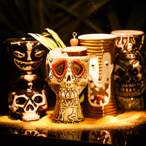 Taza Tiki de Cerámica Hecha a Mano JIN PENG, Estilo Hawaiano Creativo para Bar de Cócteles, Taza Decorativa Personalizada - Product Image 6