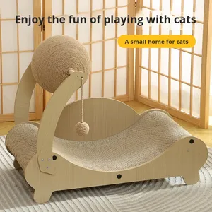Grattoir à chat en boule de bois durable résistant à l'usure jouet pour chat sans perte auto-divertissement soulagement de l'ennui arbre à chat et grattoir - Product Image 4
