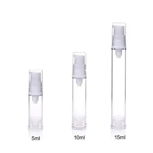 Pompe à lotion en plastique pp de luxe flacon pompe airless 5ml 10ml 15ml