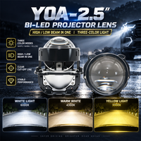 Nouvelle lentille de projecteur Bi-LED de 2,5 pouces pour voiture, trois couleurs commutables (6000K, 4300K, 3000K), faisceau haut et bas intégré, projecteur LED.