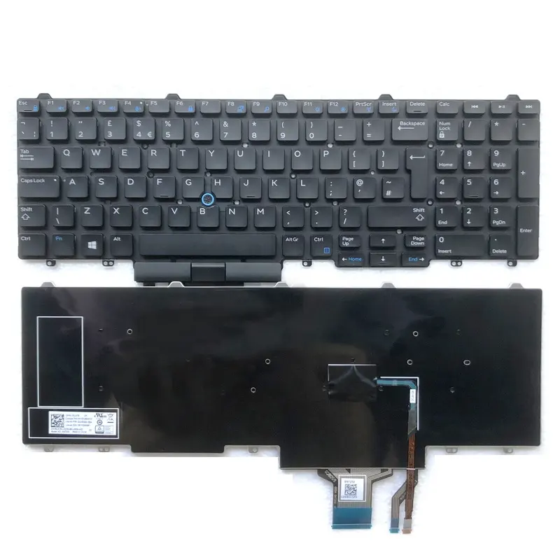 UK QWERTY-Tastatur für Dell Latitude E5550 5570 5580 5590 3510 3520 3530 7510 7520 7530 7710 7720 LAPTOP mit beleuchtetem Zeiger KB