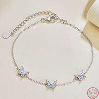 Luxe haute qualité en argent Sterling 925 Bracelet papillon pendentif CZ cubique zircone femmes cadeau Fine chaîne lien Bracelets