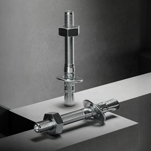 Boulon d'expansion Gecko M10x80 en acier au carbone zingué classe 8.8 avec écrous pour usage en construction et ascenseurs - Product Image 2