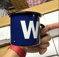 Tasse à café ou à thé en émail personnalisée avec logo, fabriquée en Chine par un fournisseur d'usine, logo personnalisé imprimé, tasse en émail métallique pour le camping