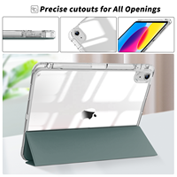 Étuis pour tablette acrylique en cuir PU Smart Clear PC Shell Cover pour iPad Air 5e/4e génération 10.9 pouces 2022/2020