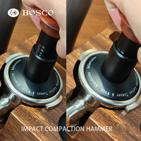 BOSCO BC-6049 - Tamper à café expresso de luxe en bois et aluminium, acier inoxydable 304 - Durable et écologique