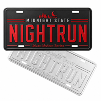 Plaque d'immatriculation en aluminium personnalisée OEM avec logo en relief, plaque de voiture vintage en métal, fabricant direct d'usine
