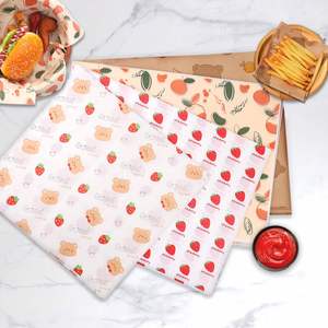 Recyclable Custom Logo Printed Color Food Wrapping Packing Sandwich Burger Greaseproof Paper - Product Image 4