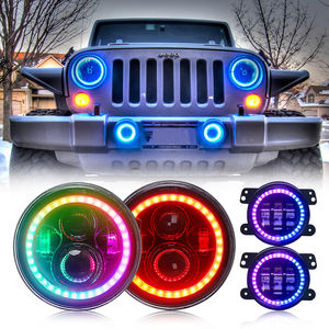 Loyo Factory Dot Angel Eyes Led faro 7 pulgadas RGB APP Control Color Led para <span class=keywords><strong>Jeep</strong></span> Wrangler 2014 faros - Product Image 6