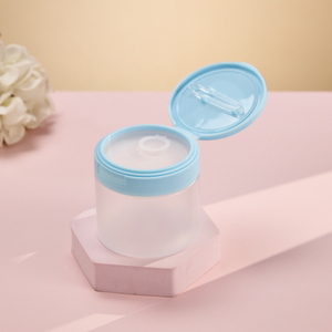 Couleur personnalisée givrée clair 80ML 300ML 66MM 82MM capuchon à rabat gel mat maquillage tampon de coton masque facial pot de crème pour le corps avec pince - Product Image 5