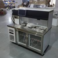 Máquina Comercial Inteligente y Automática de Acero Inoxidable para Preparar Té con Leche y Boba, con Mostrador Refrigerado