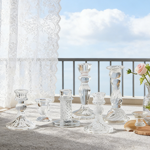 Portacandele in Vetro Cristallo Trasparente Stile Trendy per Candele Aromaterapiche: Esperienza Culinaria dall'Atmosfera Unica - Product Image 1