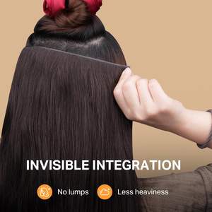 Extensions de <span class=keywords><strong>cheveux</strong></span> humains Butterfly Weft, brun <span class=keywords><strong>foncé</strong></span>, 18 pouces, 100g, micro-perles nouées à la main - Product Image 5