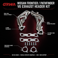Collecteurs d'échappement GRWA pour Nissan Frontier Pathfinder V6 1998-2004 SS201 Poli miroir 1,25 mm